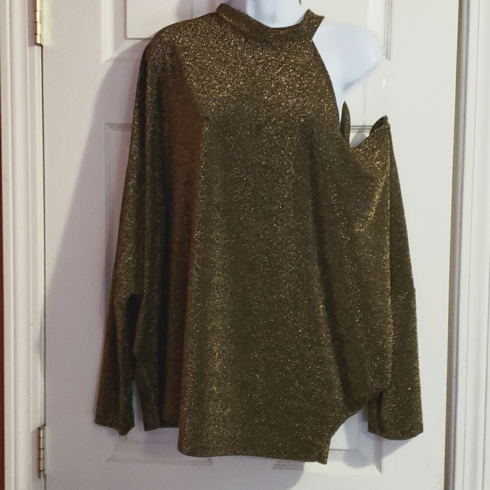 Haptics sparkly over the shoulder top